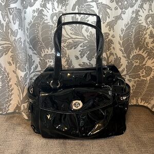 Coach Black Patent Leather Diaper Bag